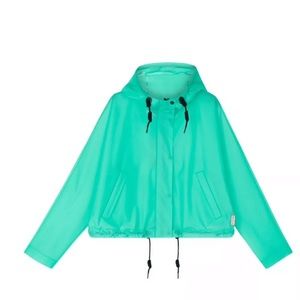 Hunter Turquoise Green Utility Rain Jacket Like New